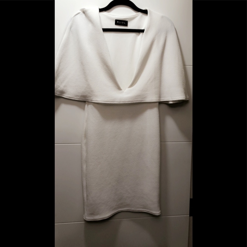WHITE CAPE DRESS